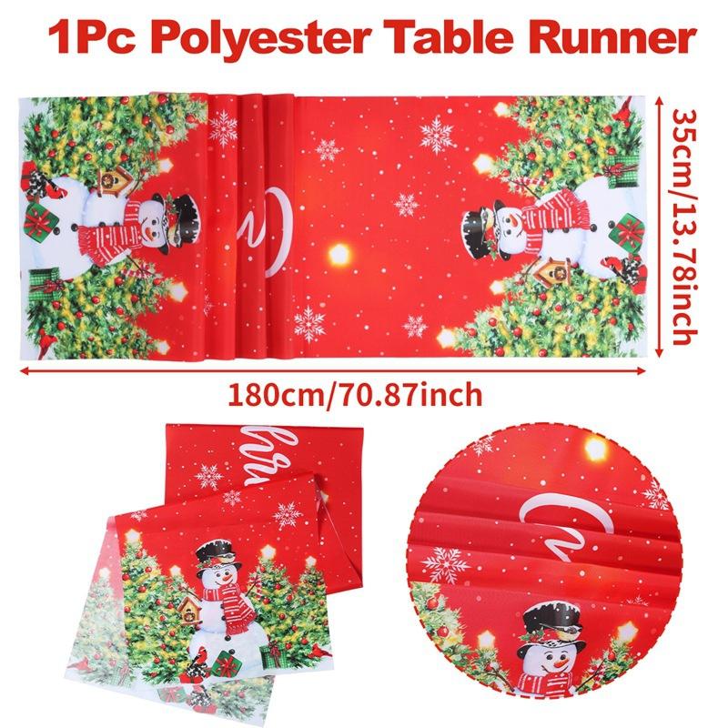 Christmas Themed Table Runner Santa Claus Table Flag Xmas Decor Tablecloth Navidad New Year Gifts Table Party Decor Supplies