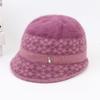 Ladies Autumn Winter Plus Fleece Pot Hat Middle-Aged and Elderly Warm Knitted Hat and Scarf Set Light Purple Single Cap