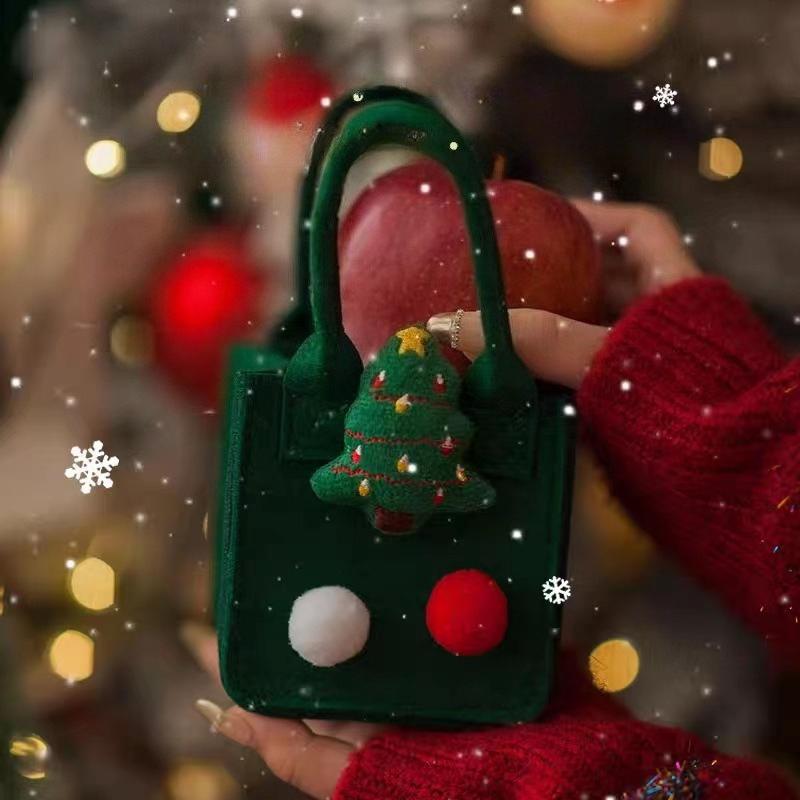Festival Supplies Christmas Gifts Felt Bags Candy Gift Boxes Small Handbags Christmas Eve Apple Cartoon Storage Felt Bags