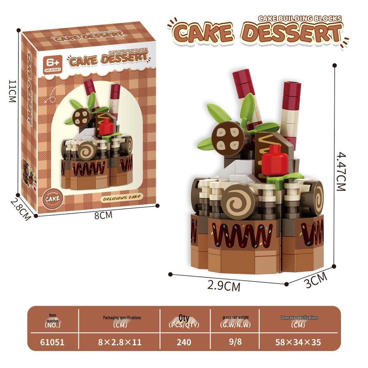 Internet Celebrity Afternoon Tea Dessert Building Block Cake Model Toy (2025 Edition)