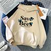 Hip Hop Cartoon Save The Bee Print Women's Hoodie Fashion Women's Hooded Pullover Women Y2k Women's Sweatshirt Clothing Y2K Top