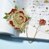 Flower Leaf Metal Bookmark Tassel Pendant Retro Stationery Reading Book Clip Student Gift School Office Supplies Pagination Mark