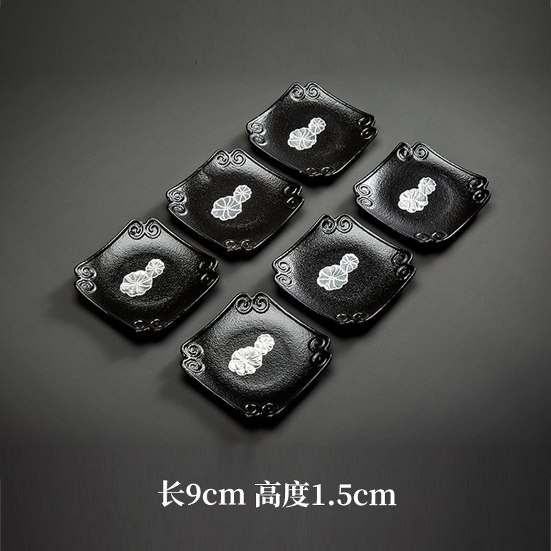 Ceramic Coaster Creative Crude Pottery Tea Tray Black Pottery Insulation Pad Zen Home Kung Fu Tea Set Tea Ceremony Accessories