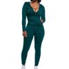 Fashion Women  Lady Split 2 Piece Sports Suit Set Casual Solid Color Suit