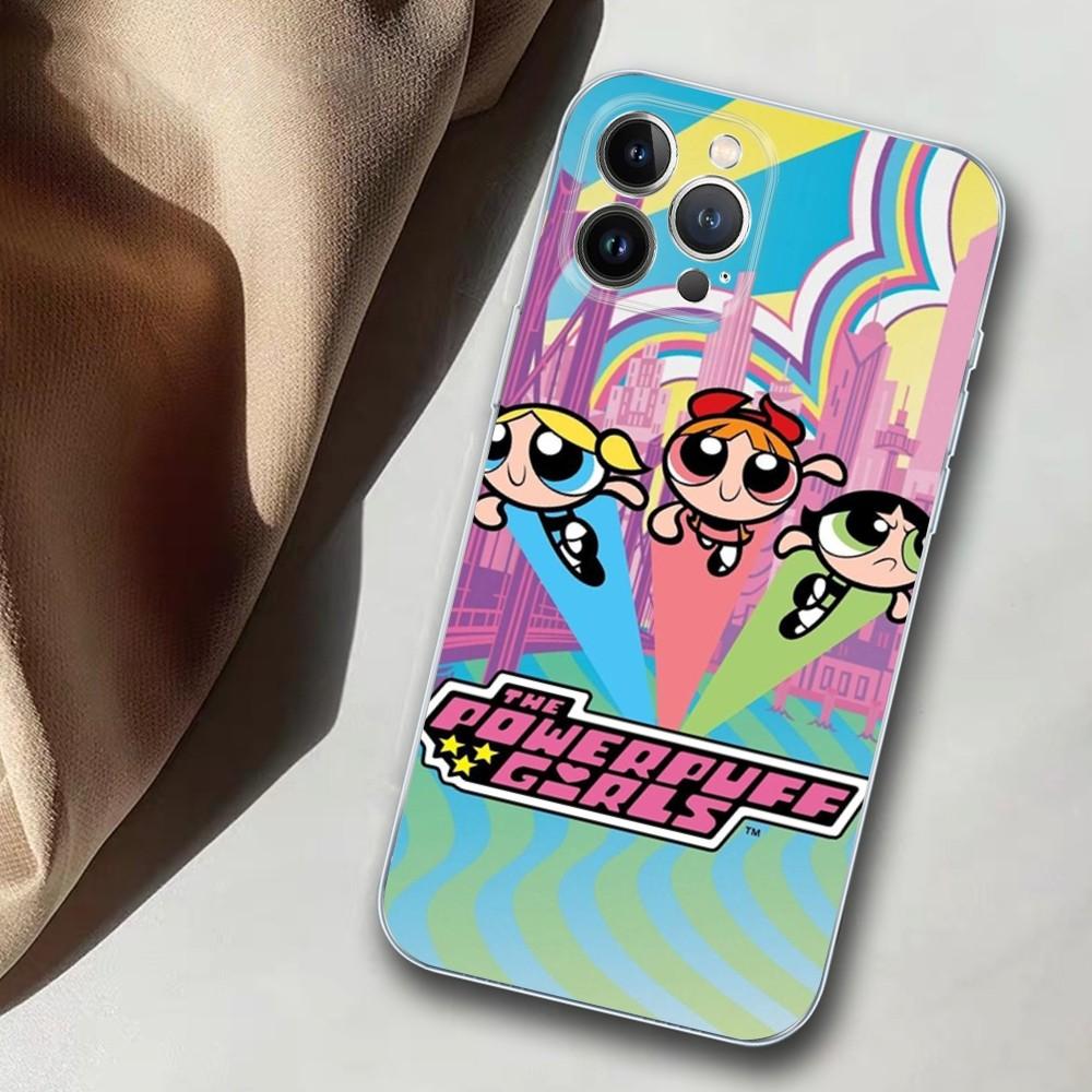 Girls Policeman Power-puffes Phone Case For iPhone 14 11 12 13 Mini Pro XS Max Cover 6 7 8 Plus X XR SE 2020 Funda Shell
