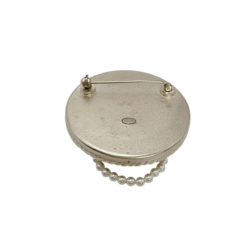 CHANEL Bag accessories feminist Brooch Pin batch metal white Women Storage box Used