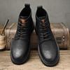 Hot-selling Men's Hight Top Boots British Split Leather Motorcycle Boots Outside Male Walking Shoes Versatile Ankle Boots Botas