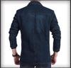 Men's Slim Fit Denim Suit Jacket - Casual Outerwear for Middle-Aged Men