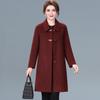 Autumn/Winter Double-Faced Cashmere Coat for Middle-Aged Women, Mid-Length Woolen Top