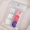 6 Grids Cherry Blossom Petal Nail Art Glitters 3D Nail Sequins Color Glitters
