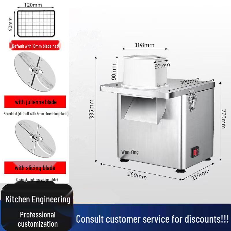 Multi-functional Electric Vegetable Cutter & Dicer with Stainless Steel Blades