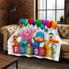 P-Pocoyo Elly Pato Cartoon Flanelldecke Weiche Warme Überwurfdecke für Bett Schlafzimmer Zimmer Wohnzimmer Reise Picknick Kindergeschenk