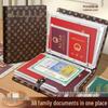 Family Document Storage Bag: Leather Magnetic Buckle A4 Album for Certificates, Receipts & Documents