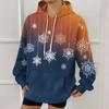 Women's Fashion Sweatshirt Christmas Print Casual Hooded Sweatshirt With Pockets