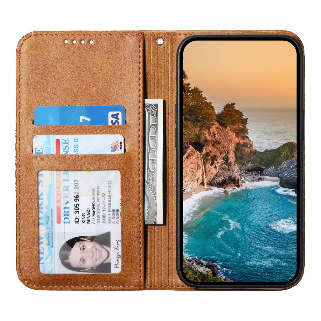 Pro Xiaomi Poco M8 5G/Redmi Note 15 5G (Globální) Pouzdro Textura telecí kůže PU Kůže Peněženka Kryt na telefon s poutkem na zápěstí