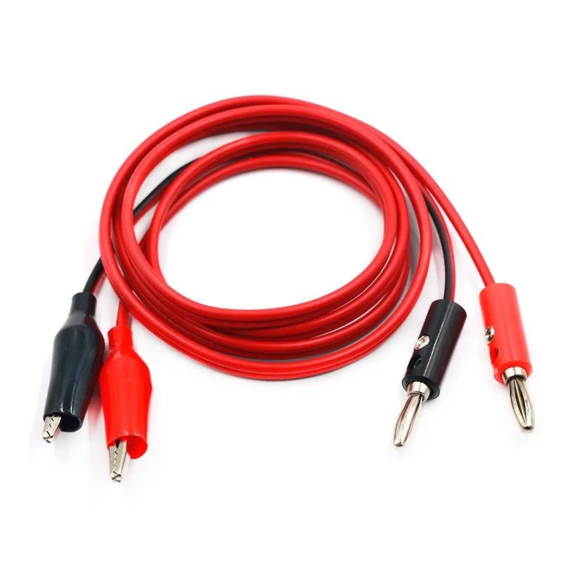 4mm Banana Plug To Alligator Clip Wire Power Test Lead Alligator Clip 2 Plug To 2 Clip Red and Black Wire 1 Meter