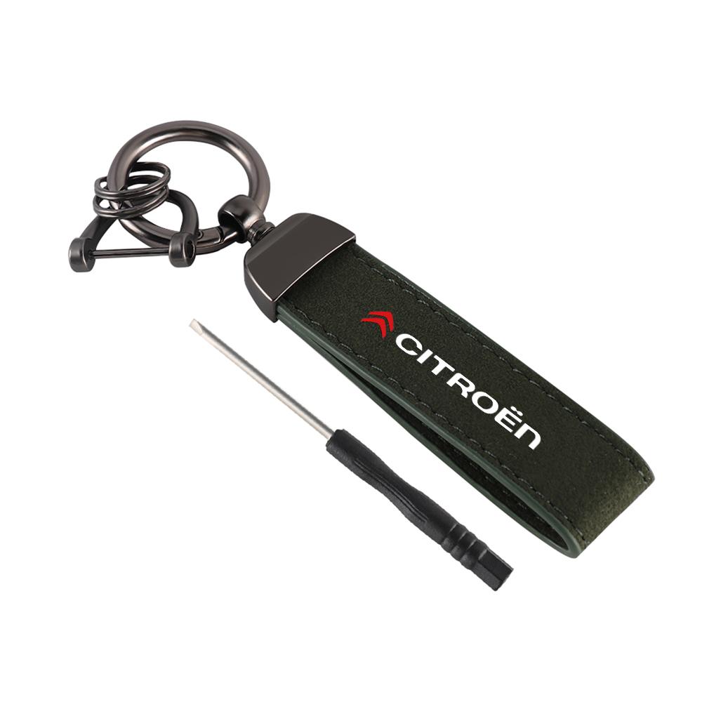 Metal Car Logo Keychain Key Holder For Citroen C1 C2 C4 Grand Picasso C4L C5 VTS C-ELYSEE Berlingo C3 Aircross Keyring Pendant