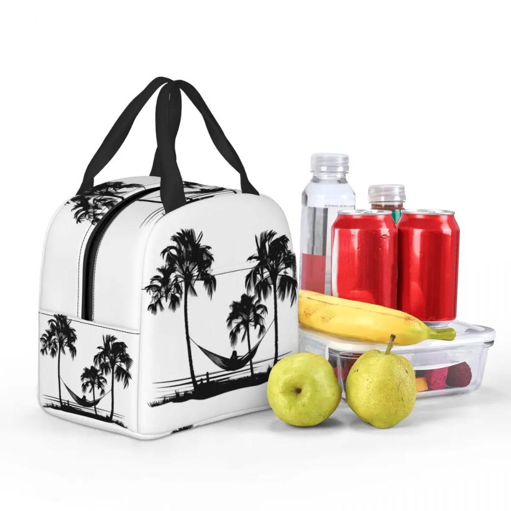 Beach Hammock Pattern Insulated Lunch Bag for Women Kids Portable Food Boxes Thermal Lunch Box Tote