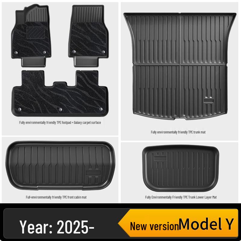 Tesla Model Y Eco-Friendly All-Weather TPE Floor & Trunk Mats.