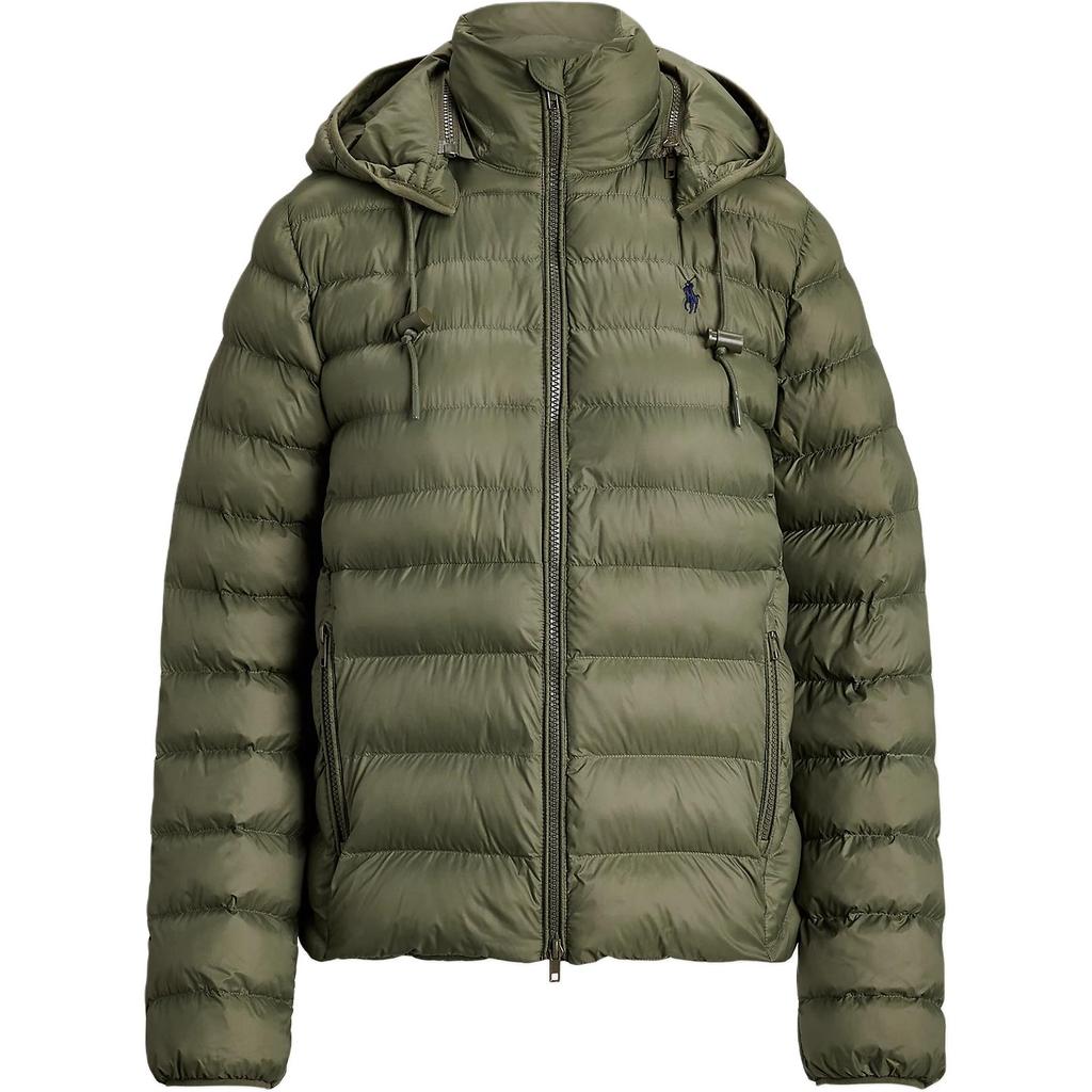Polo Ralph Lauren Waterproof Foldable Hooded Quilted Cotton Jacket Women jackets Olive-Green 211958932-007