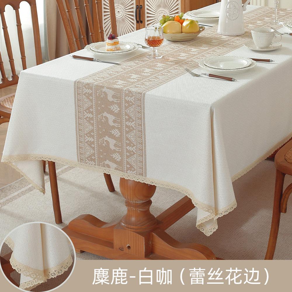 Explosive Thickened Imitation Cotton And Linen Dining Table Cloth Lace Household Square Wear-Resistant Manufacturer Spot