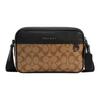 Graham Classic Monogram Zip Closure PVC And Leather Tote Shoulder Crossbody Bag Medium Men Bags Khaki Black C4149-QBKHA