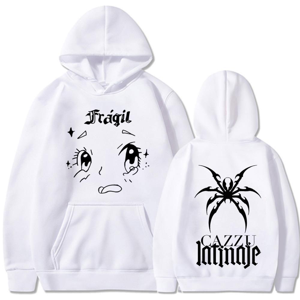 Singer Cazzu Latinaje Album 2025 Vintage Graphic Hoodie Men Women Aesthetics Pullover Winter Casual Fleece Hip-hop Sweatshirts