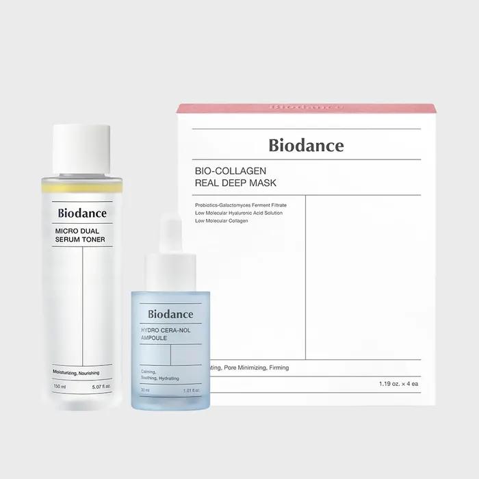 

Serum toner + ceranol ampoule + collagen mask (4 pieces)