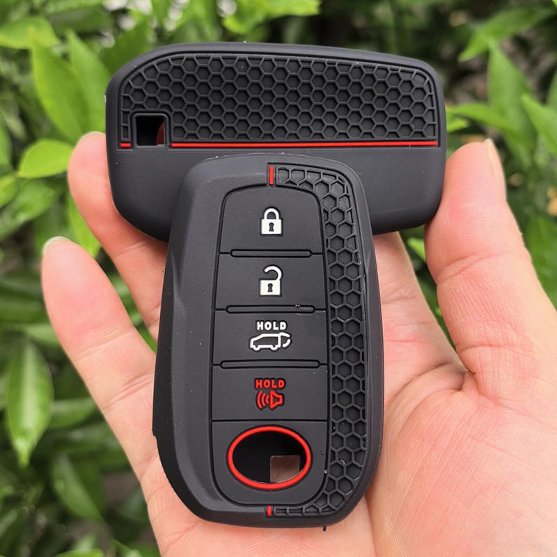 4 Button Silicone Car Remote Car Key Case Cover For Toyota Chr Hilux Fortuner Land Cruiser 200 Camry Corolla Crown Rav4 Highland
