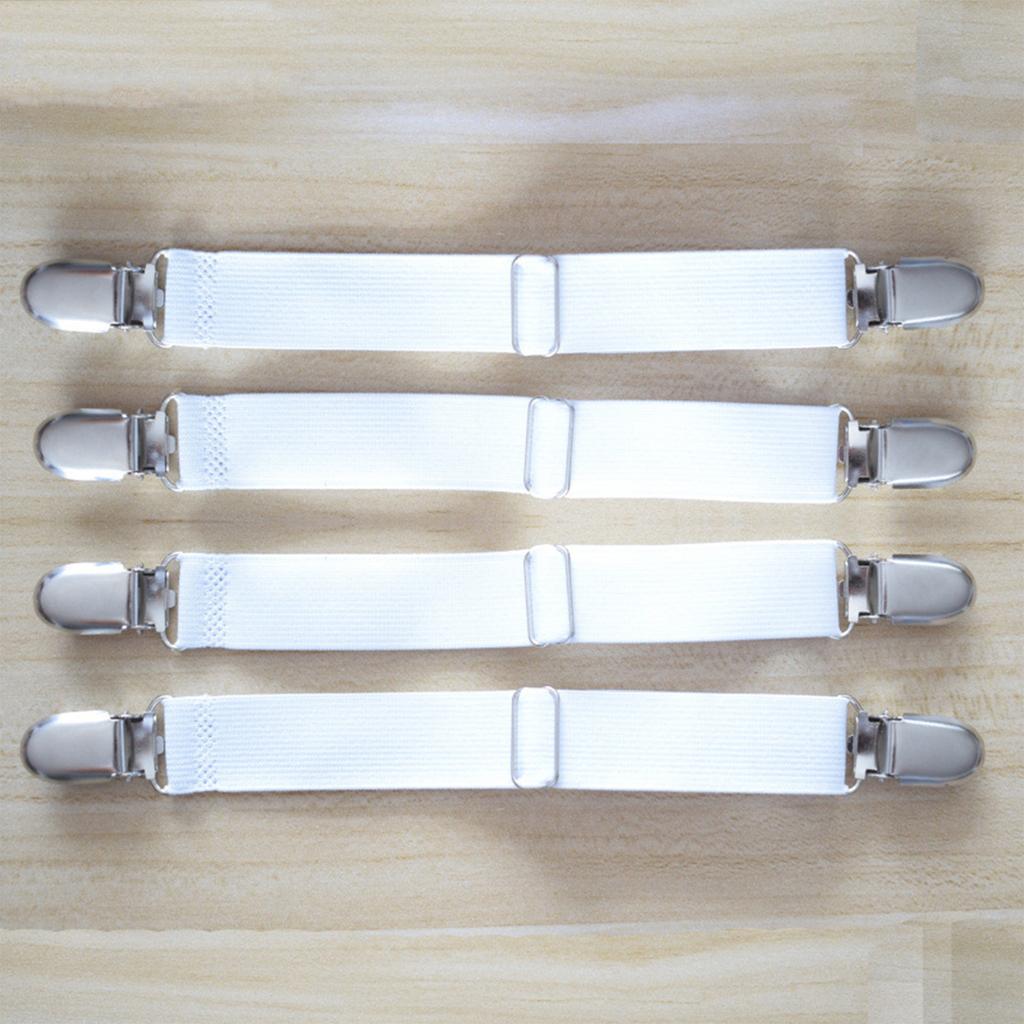 4pcs Elastic Bed Sheet Strip Fastener Adjustable Mattress Cover Blankets Holder Suspender Sheet Grippers Belt Bedding