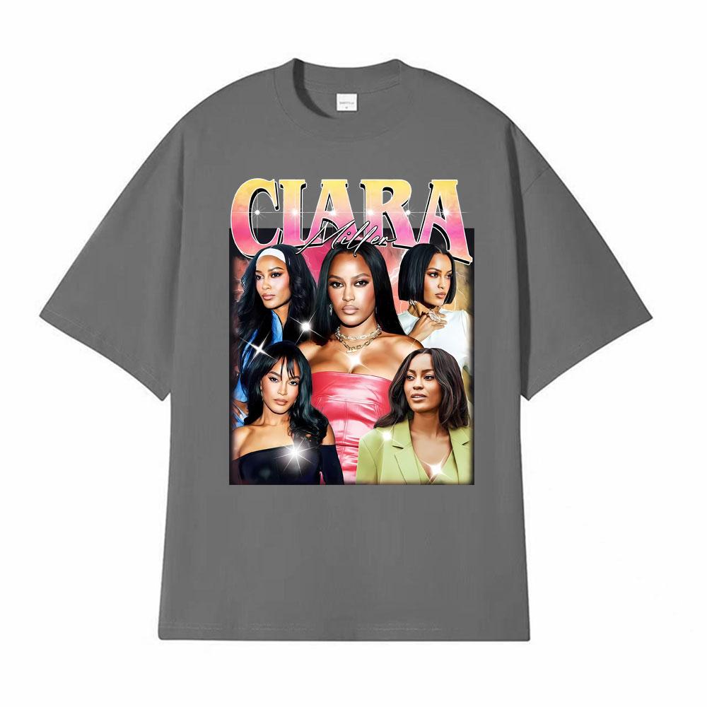 Ciara Miller Vintage 90s Graphic T Shirts for Unisex Women Summer Gothic Streetwear Tshirts High Quality Oversized Comfort T Shirt