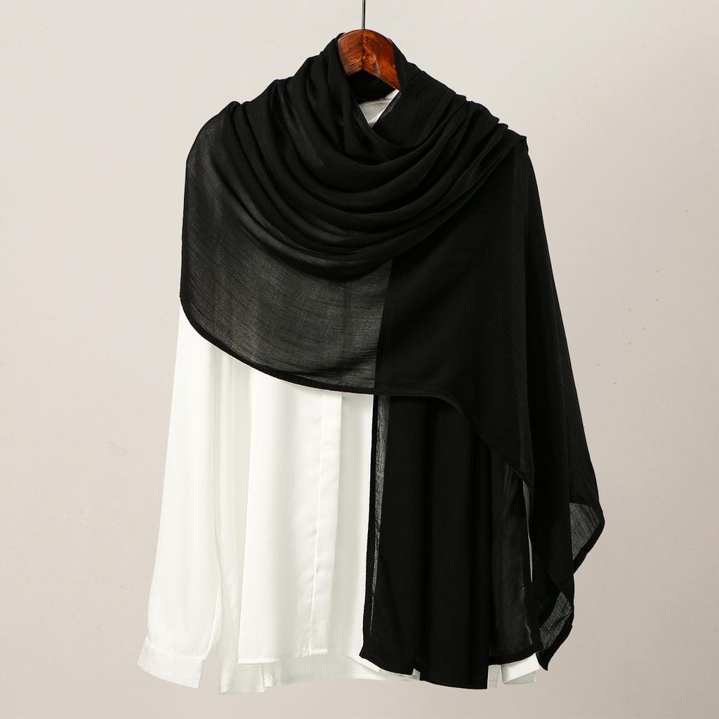 Cotton Rayon Modal Hijabs Scarf Solid Headscarf Wraps Big Size Plain Shawls Muslim Women Hijab Islamic Turban Headband 190*85cm