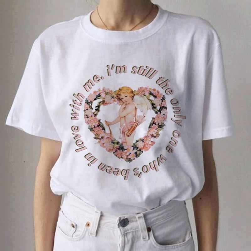 Angel Aesthetic Streetwear White Fashion Women TShirts Harajuku Short Sleeve Clothes Summer ONeck Tees Casual FeUnisex Tops