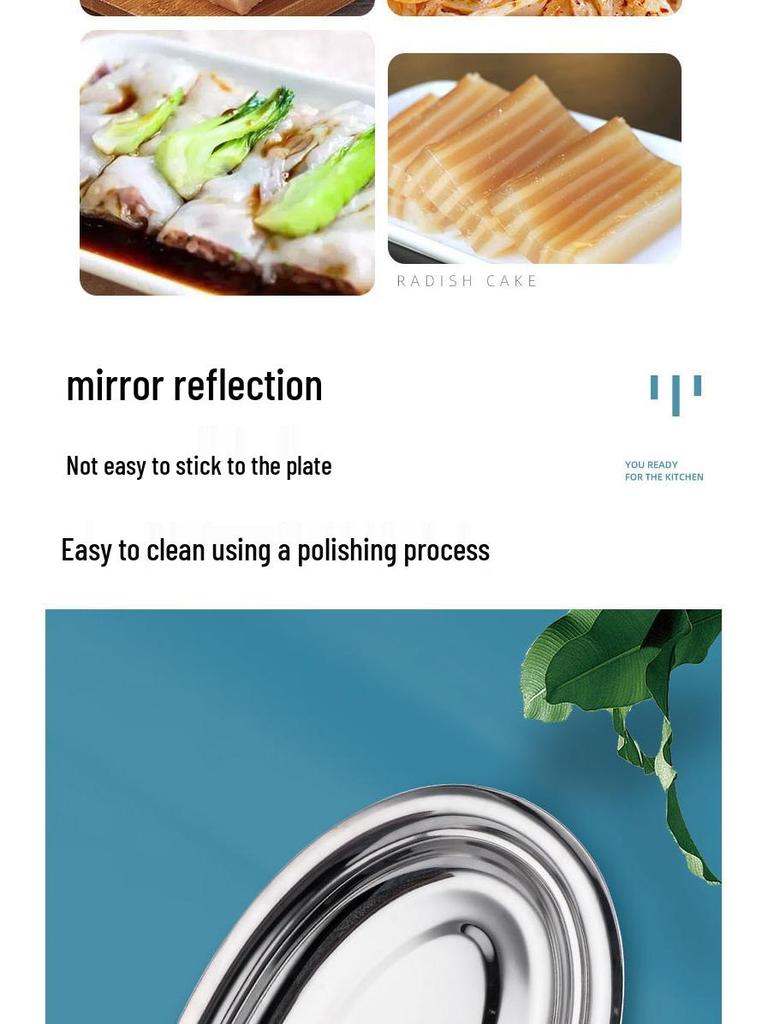 304 Stainless Steel Deep Oval Fish Plate: Thickened Egg-Shaped Dish for Steaming, BBQ & More. Ideal for Home Dining.
