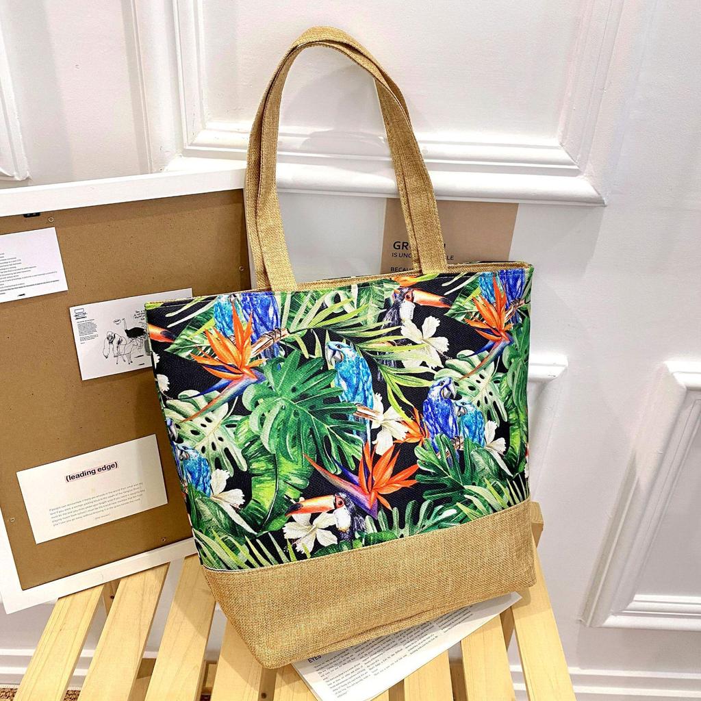 Women's Southeast Asian Literary Canvas Shoulder Bag
