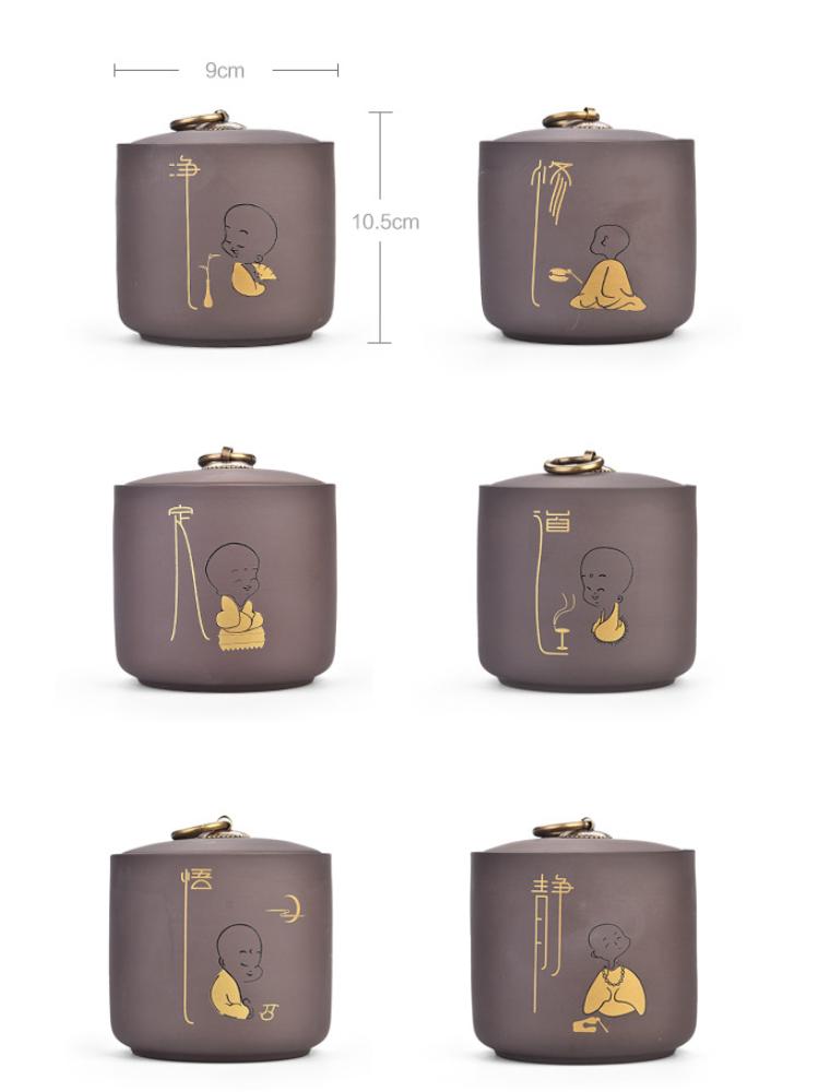 Purple Clay Tea Caddies Pu'er Tea Tin Household Sealed Jar Kitchen Dried Fruit Food Moisture-proof Storage Cans Tea Storage Tank