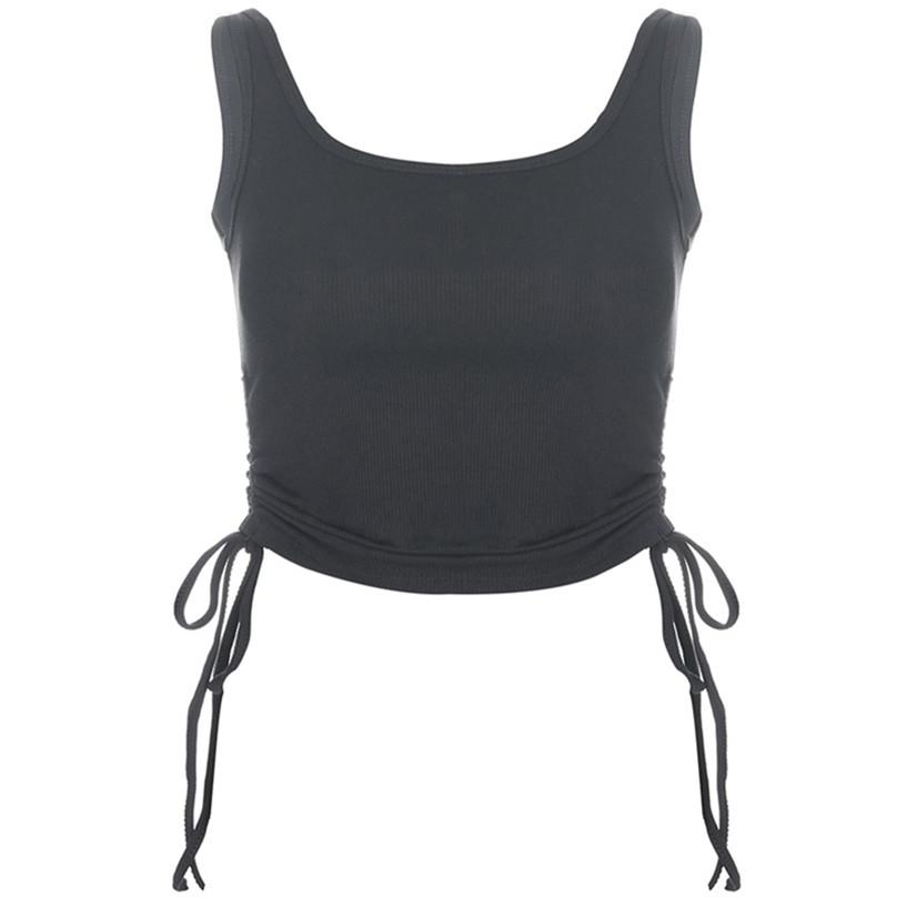 Fashion Sexy Women's Pleated Sling Short Short Vest with Umbilical Strap Bottoming Top