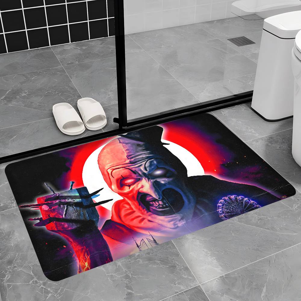 

Horror Movie Terrifier Entrance Door Mat Washable Non-Slip Living Room Sofa Chairs Area Mat Kitchen Welcome Doormat 40cm x 60cm