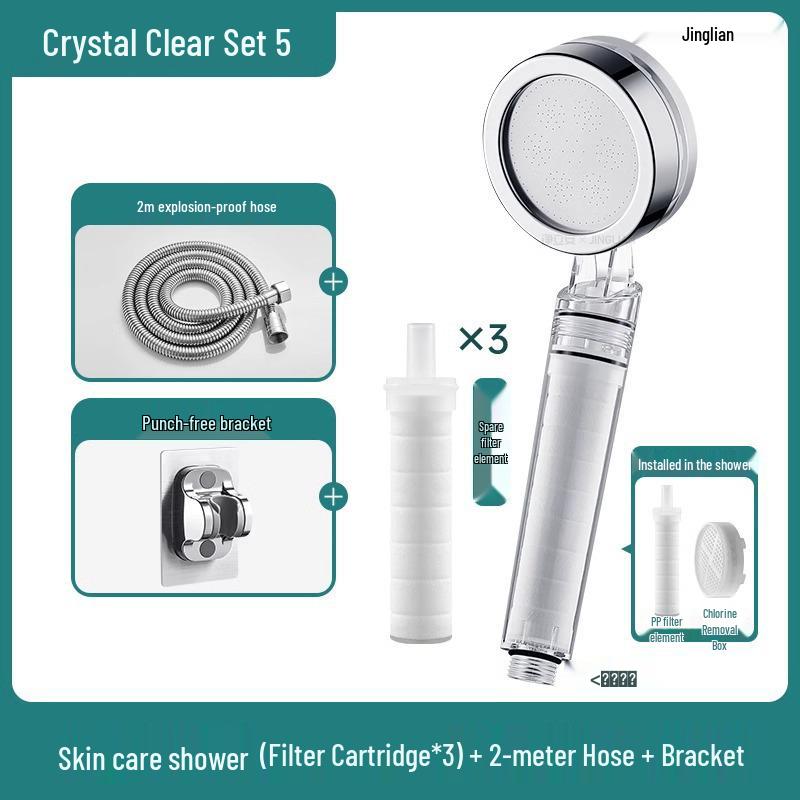 Duschkopf mit Druck, Filter und Chlorid-Entfernung für antibakterielle Hautpflege – Ideal für Zuhause und Reisen