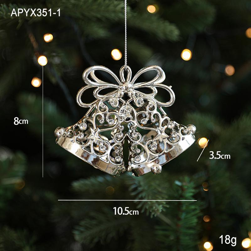Silver Irregular Electroplated Christmas Tree Ornaments - Glossy Plastic Pendants In Stock