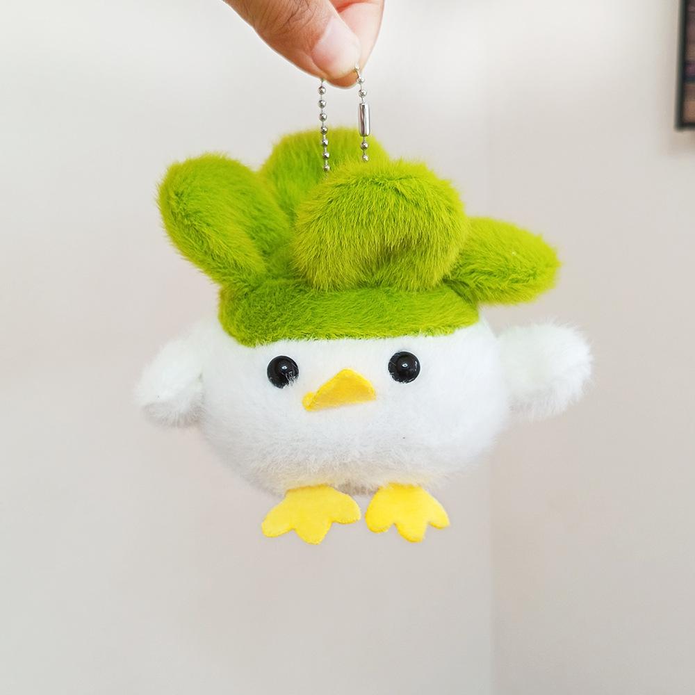 Cute Music Garlic Bird Chicken Pendant Plush Toy Doll Bag Hanging Decoration Keychain Doll Small Vegetable Chicken Doll