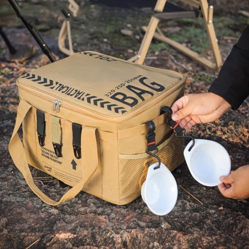 Camping Cookware Bag Large Capacity Picnics Tableware Organizers Gas Stove Pots Portable Carrying Bag Easy to Carry