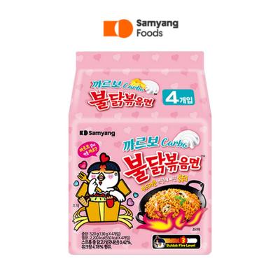 Samyang Gebratene Nudeln Carbo Buldak (Carbo Hot Chicken Geschmack Ramen) 145g (4 STÜCK)