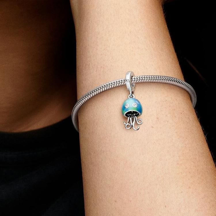 Pandora Jellyfish Animal Pattern Pendant Women Pendants Blue 792704C01
