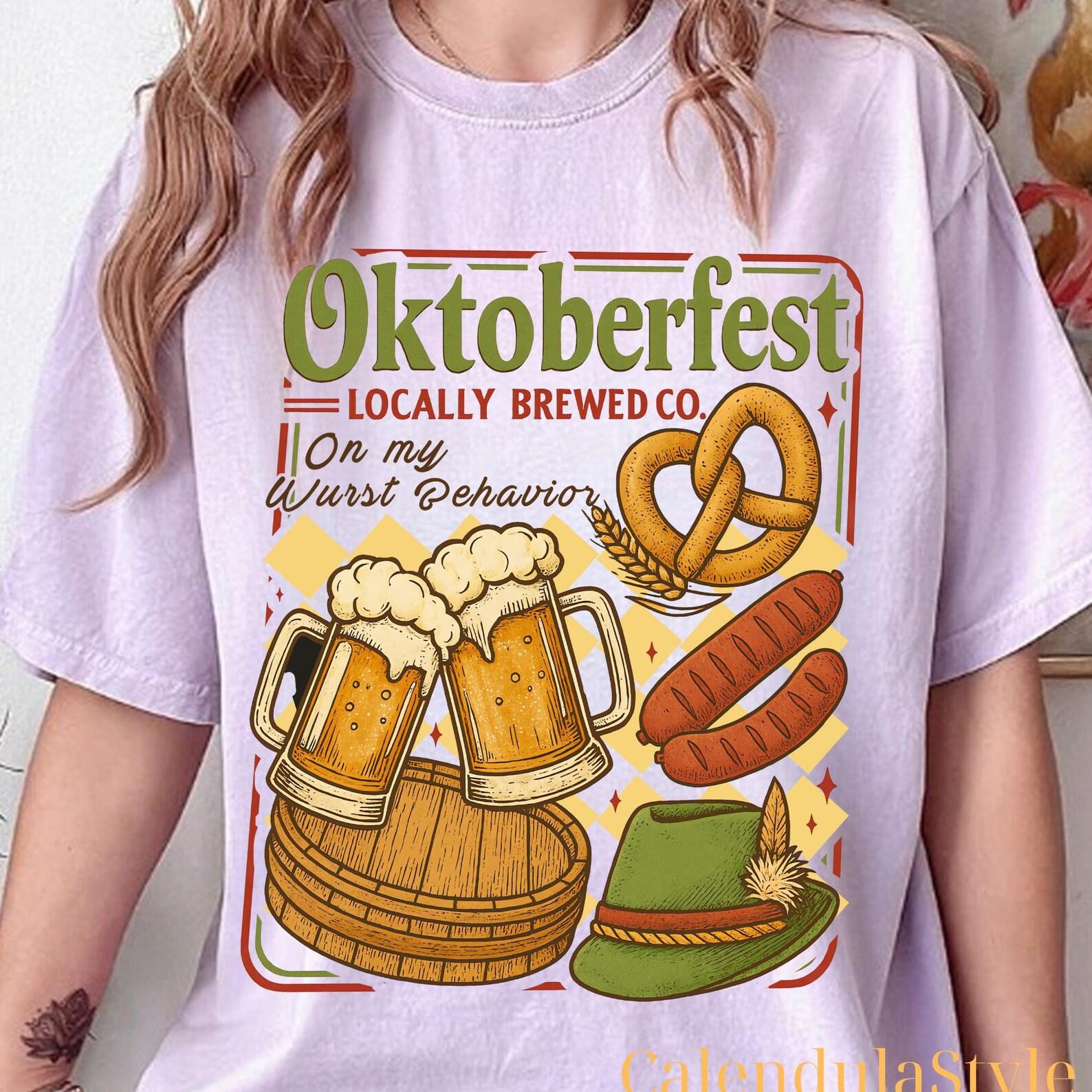 Funny Oktoberfest Shirt, German Beer Festival Shirt, On My Wurst Behavior Tee, Beer Lover Tee, Rustic German Festival, Oktoberfest Drinking 4XL