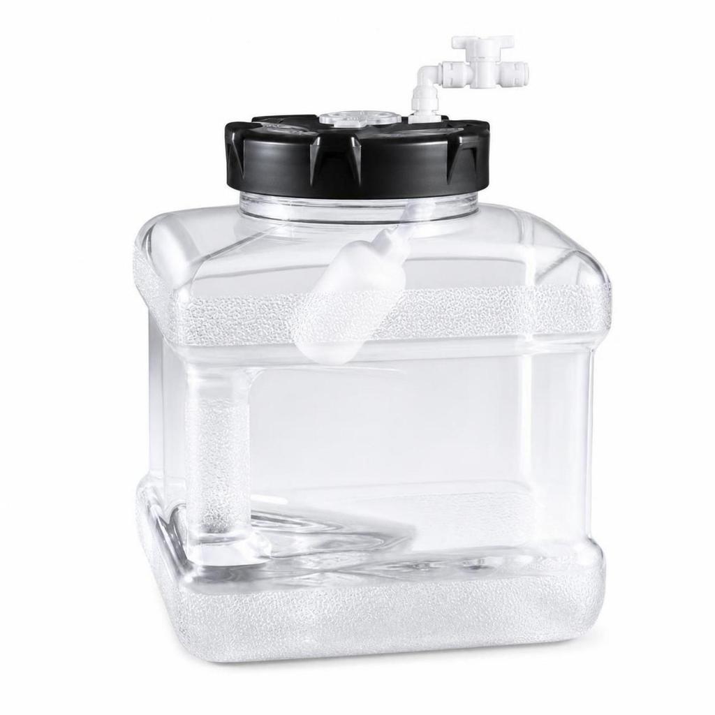 Water Container with Automatic Valve Transparent Square Lid