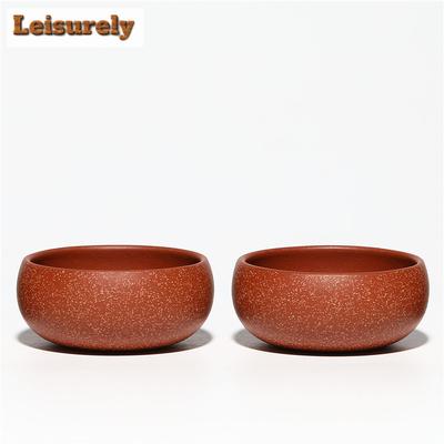 2 Pcs/set Authentic Yixing Purple Clay Teacup Handmade Smelling Tea Bowl Pu'er Master Cup Dragon Blood Sand Zisha Tea Set 60ml
