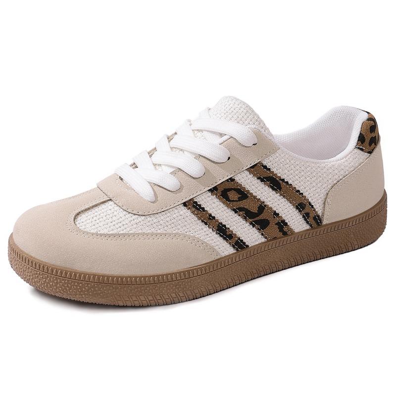 New Spring & Autumn Plus Size Women's Retro Leopard Casual Shoes, European American Cross-border Leopard Print Trainer Sneakers