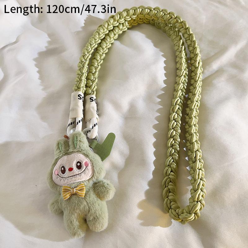 Kawaii Labbubu Phone Strap Long Single Shoulder Cell Phone Lanyard  With Pendant Adjustable Phone Leash  Anti Loss Rope