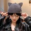 Fashion Cotton Cat Ears Landlord Hat Adjustable Solid Color Melon Skin Hat Hip Hop Brimless Docker Cap Outdoor